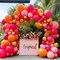 Pink Orange Gold Balloon Garland Double Stuffed Hot Pink Orange Gold Tropical Balloon Arch Kit Dark Magenta Latex Balloons for Birthday Baby Shower Wedding Summer Flamingo Hawaii Party Decorations